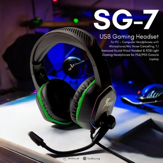 SG-7 USB Gaming Headset with Microphone/Mic Noise cancellation